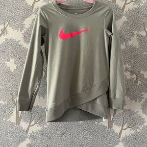 Nike grey Dri fit Sweatshirt with Pink Logo